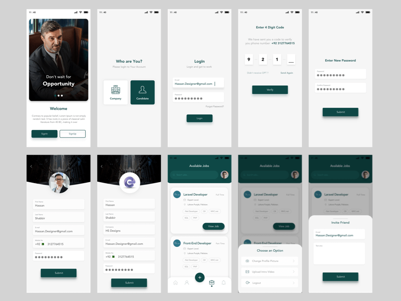 Job Seeking App Sketch Resource