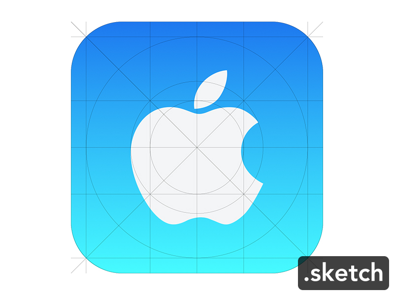 Apple-Symbol iOS7-Führungsskizze-Ressource
