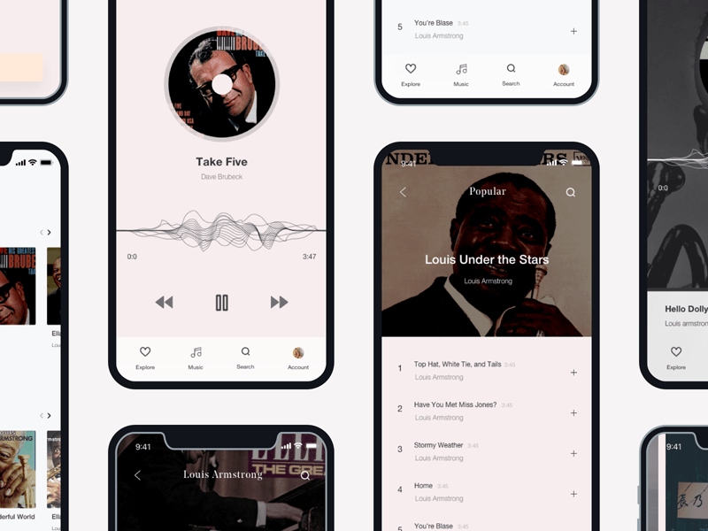 Music UI Kit Sketch - Die Euphorie