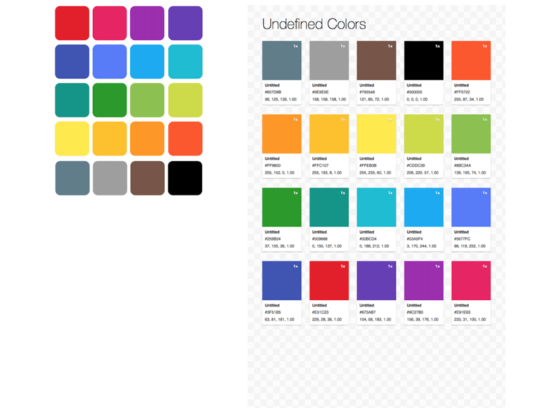 Resumen de bosquejo de paleta de colores de material Android