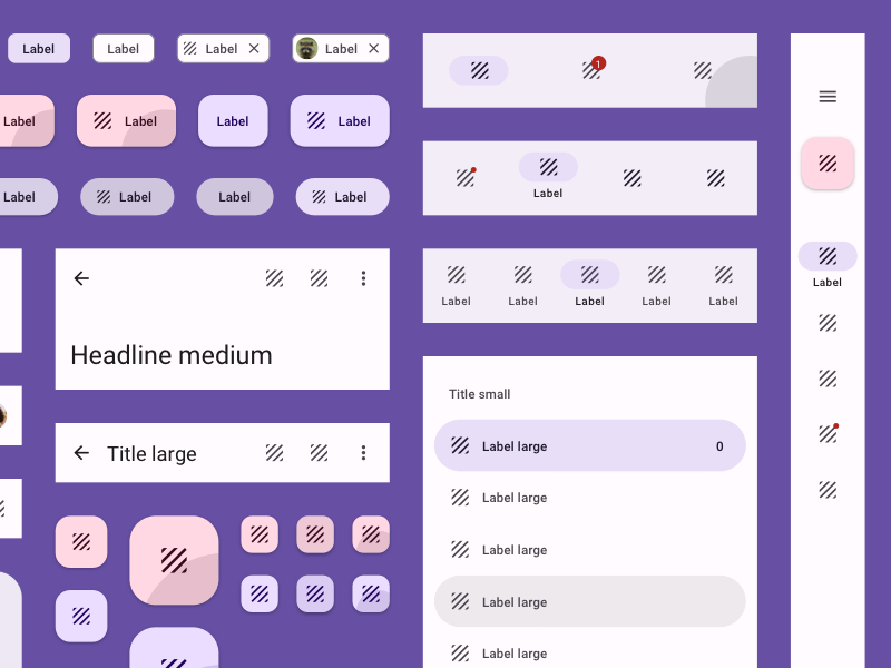 Conception de matériaux 3 Ressource d'esquisse de kit UI