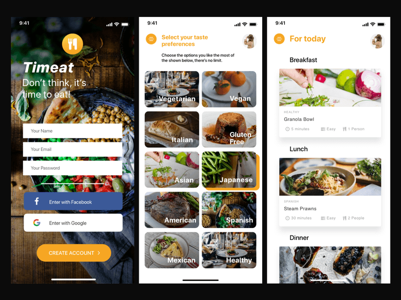 Meal Plan Concept App Sketch Resource