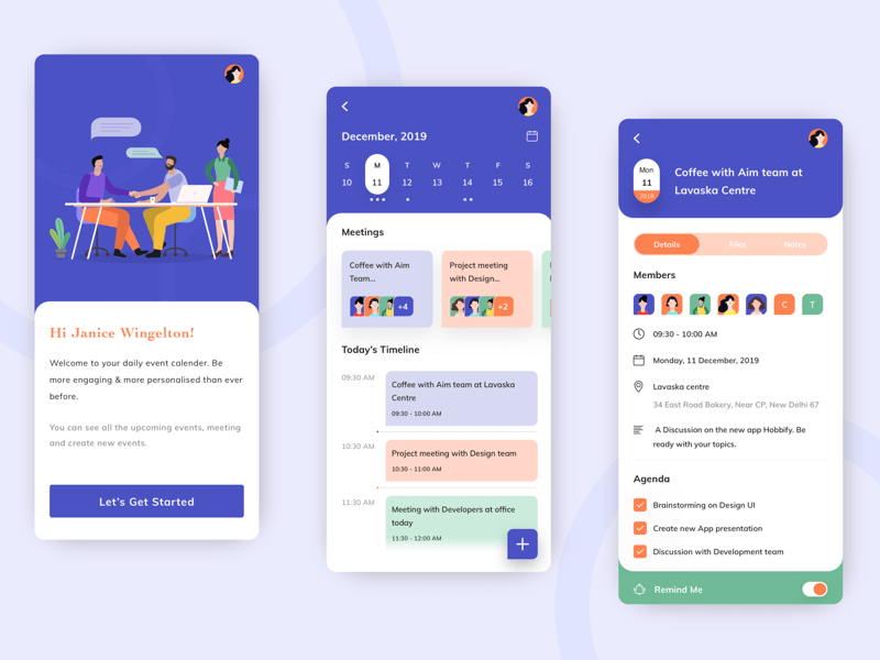 Meeting and Events App Concept Sketch Resource