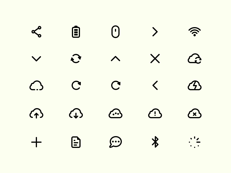 Conjunto de iconos de mercurio boceto recurso
