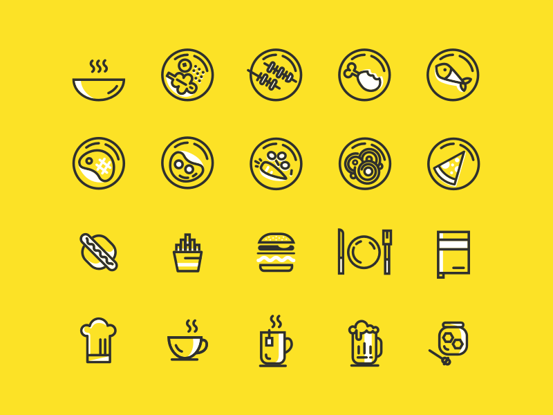 Minimal Food Icons Sketch Resource