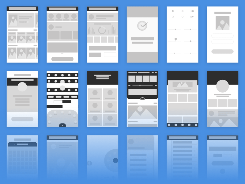 Wireframe-Kit für iOS- und Android-Sketch-Ressourcen