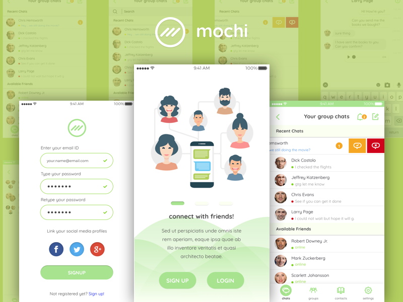 Mochi - Chat UI Kit Sketch Ressource