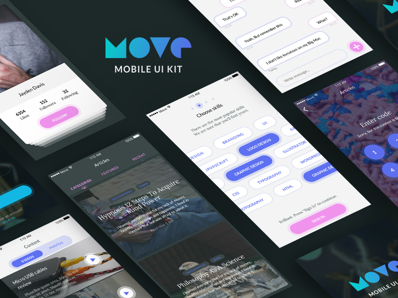 Verschieben – Mobile UI Kit