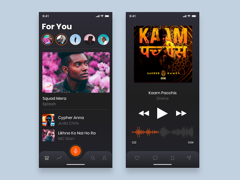 Musique App Concept Concept Sketch Ressource