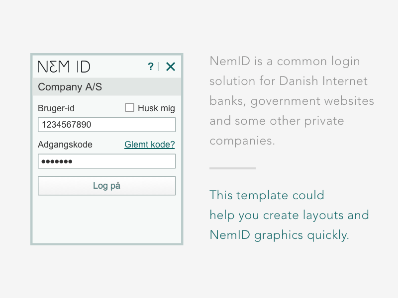 NemID Design Template Sketch Resource