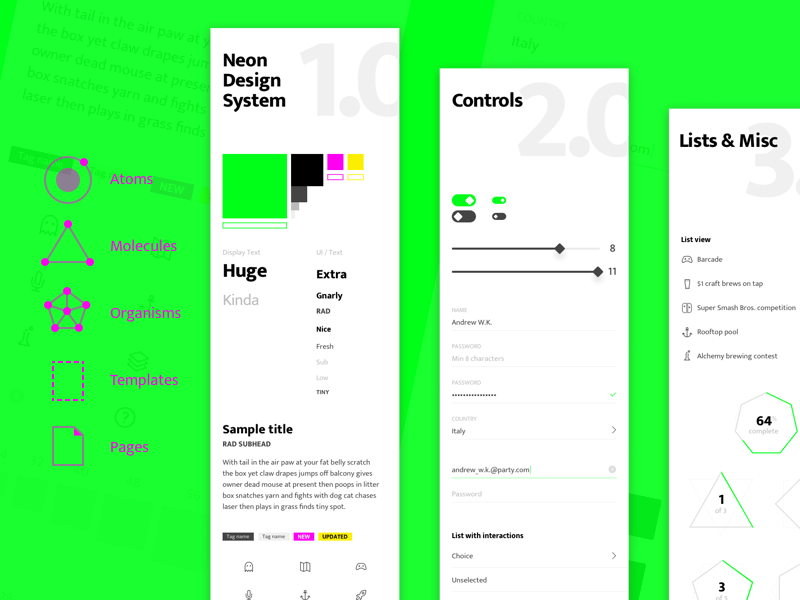 Neon Design System Sketch Ресурс
