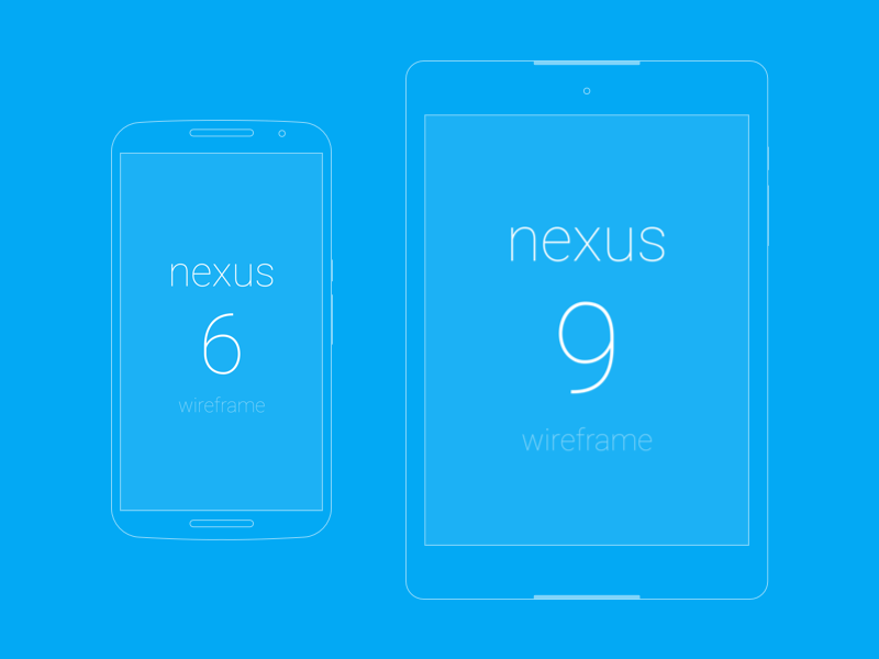 Wireframes für Nexus 6 Skizzierungsressource