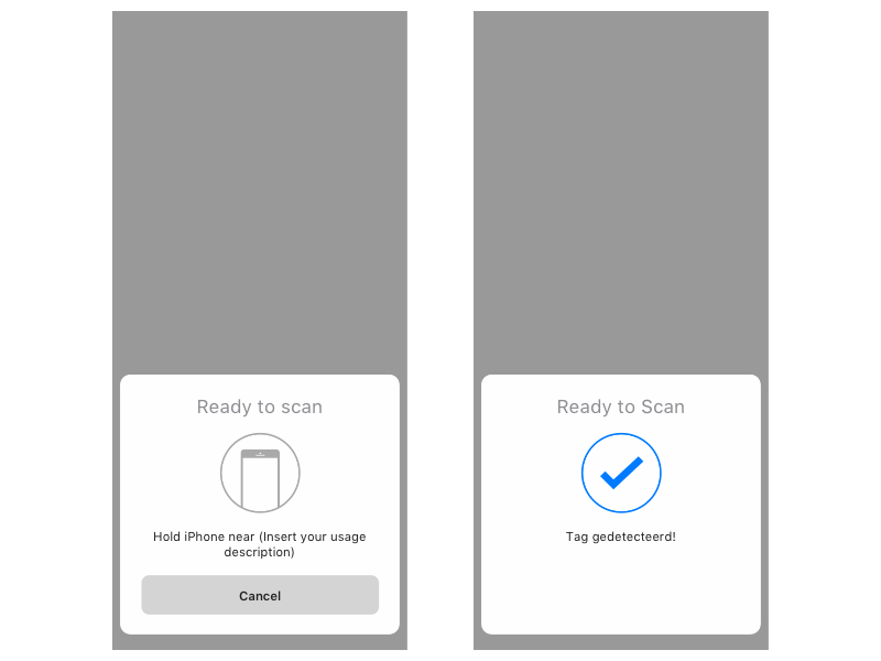 Ressource de croquis de feuille d'action NFC Tag IOS