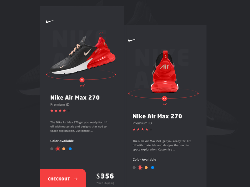 Nike Product Screen-Konzept-Sketchnressource