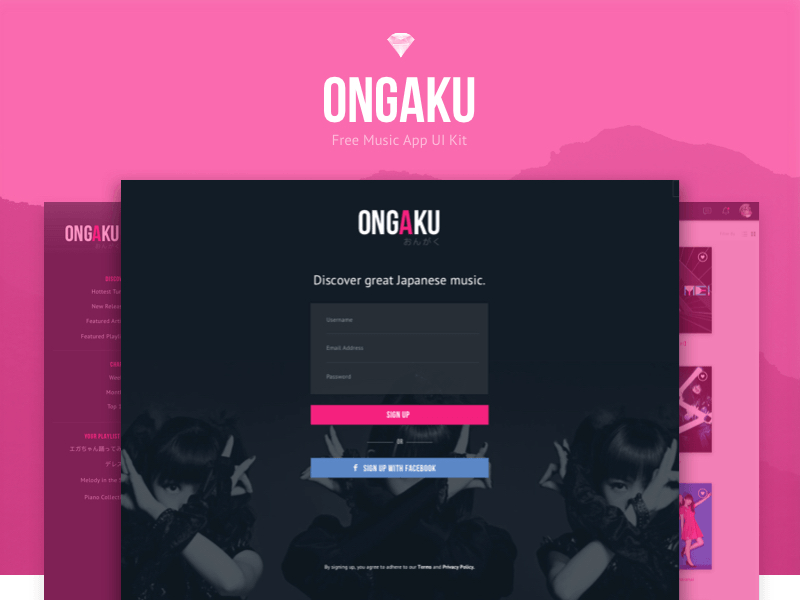 Ongaku: Kit de interfaz de usuario de la aplicación de música