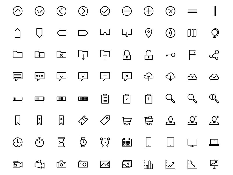 700 Outline Icons Sketch Resource