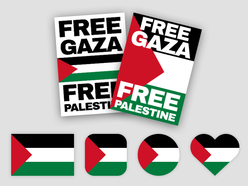 Bandera Palestina y Cartel Sketch Recurso