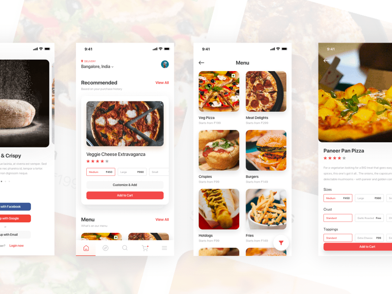 Pizza Delivery App Sketch Ressource
