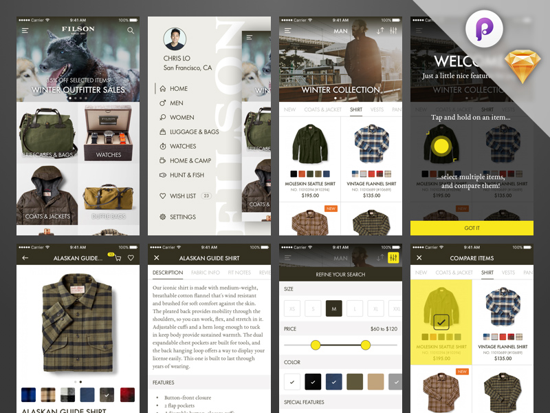 Boutique iOS App – UI & Prototype