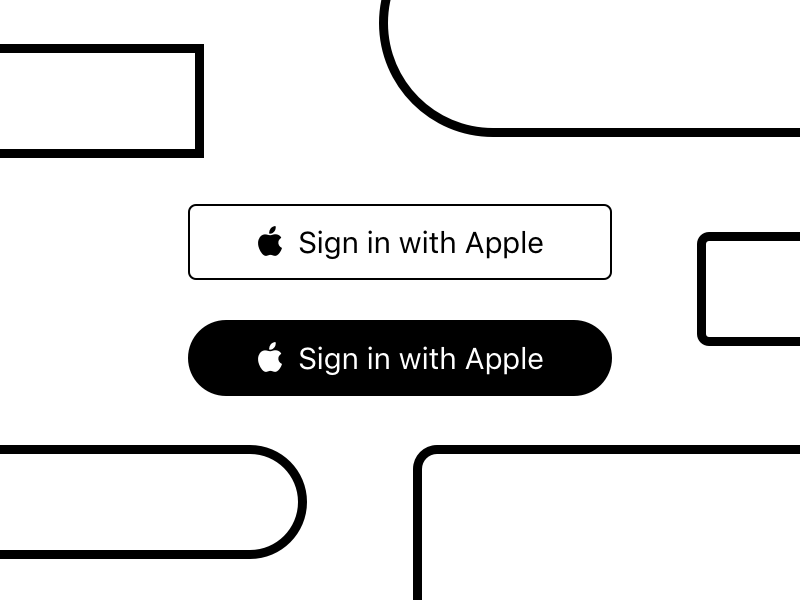 Войти с помощью кнопок Apple эскиз ресурса