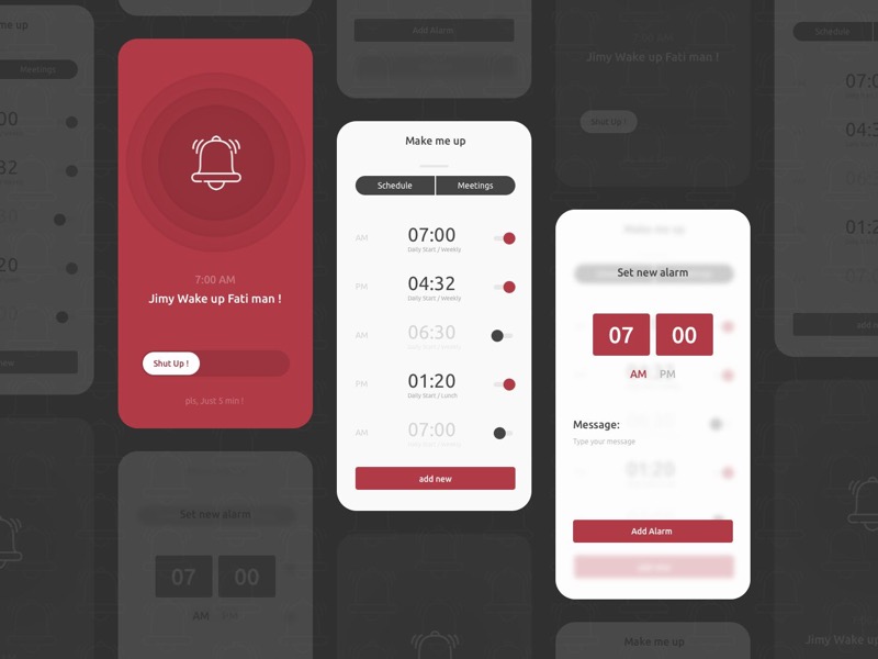 Einfache Alarm-App-Konzeptskizze-Ressource