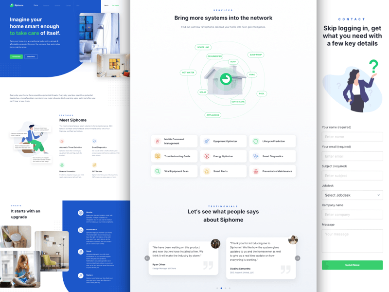 Smart Home Landing Pages Sketch Resource