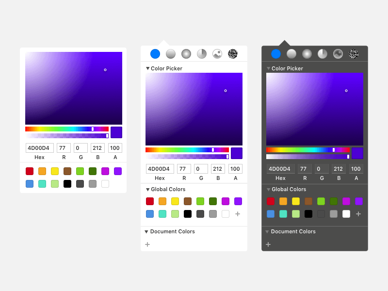 Skizzieren Sie Color Picker GUI Sketchnressource