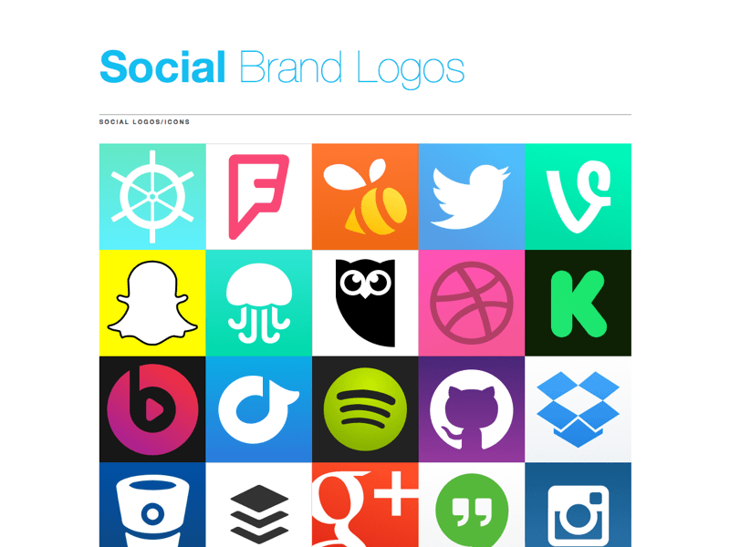 ソーシャルメディアブランドのロゴのSketchリソースをSketchします