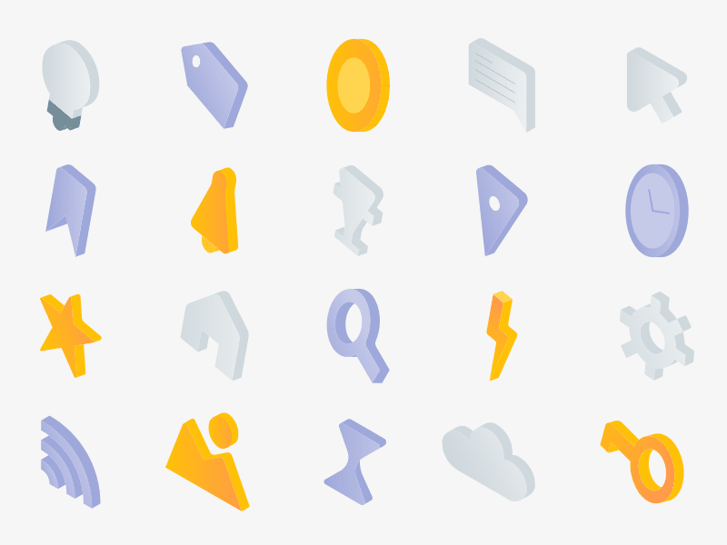 23 Isometric Icons Sketch Resource