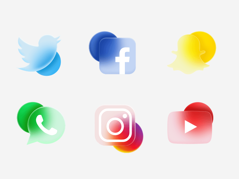 Frosted Glass Social Icons Sketch Ressource