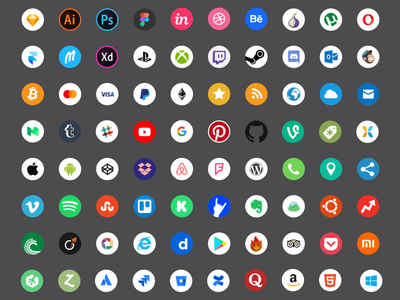 100 icônes sociales Ressource de croquis