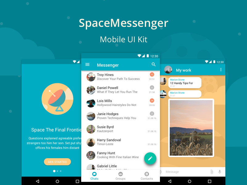 SpaceMessenger Mobile UI Kit