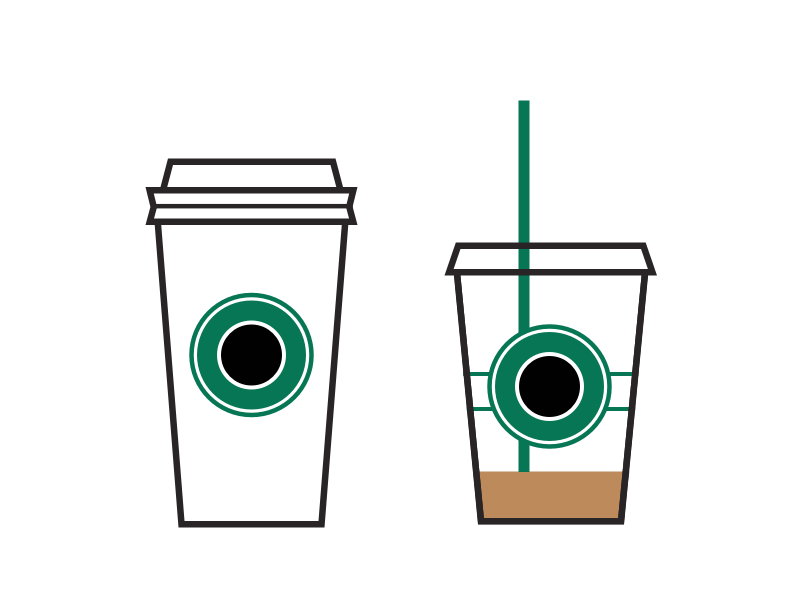 Starbucks-Symbole für Kaffeetagskizze-Ressource
