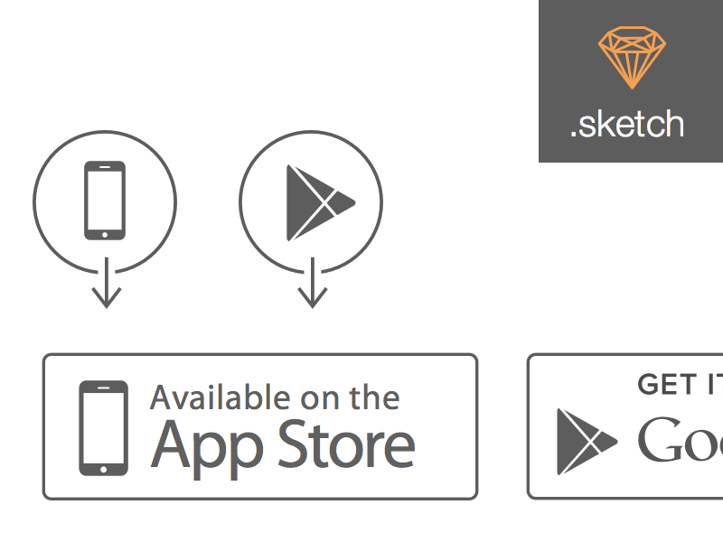 Apple App Store et Google Play Store Icons Sketch Ressource
