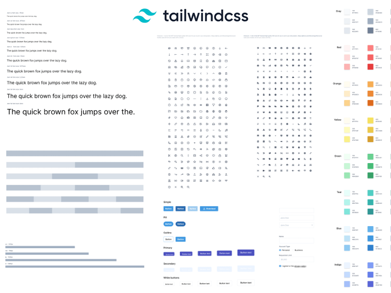 Tailwind CSS Sketch пользовательского интерфейса Комплект Sketch ресурсов