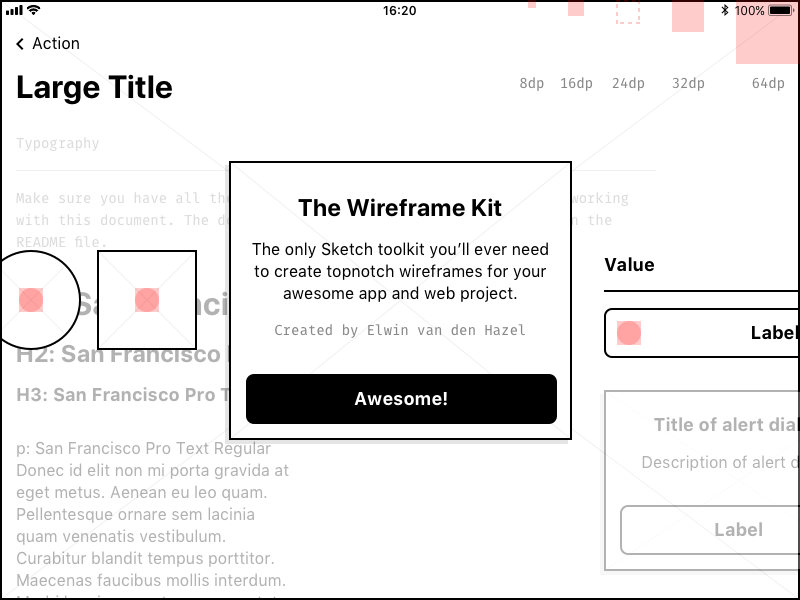 Ressources légères d’esquisse de kit wireframe