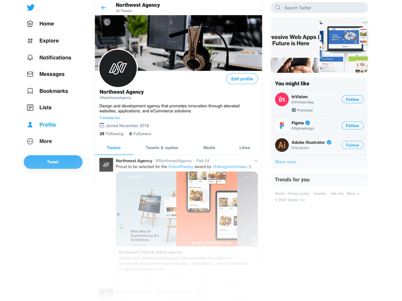 Twitter Desktop Mockup 2020 Sketchnressource
