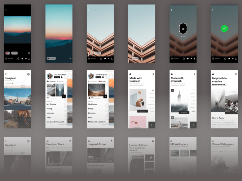 Unsplash iOS UIキットSketchリソース