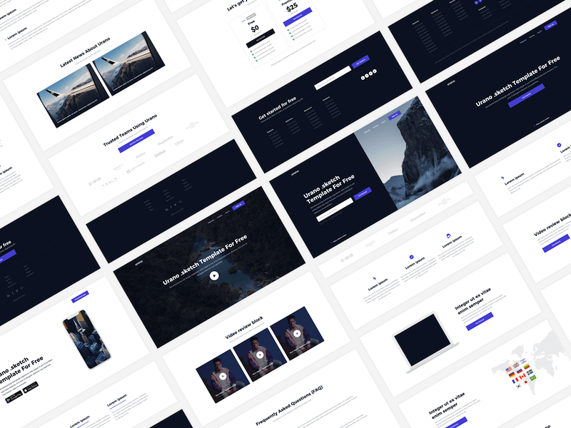 Urano Web UI Kit Sketch Recurso