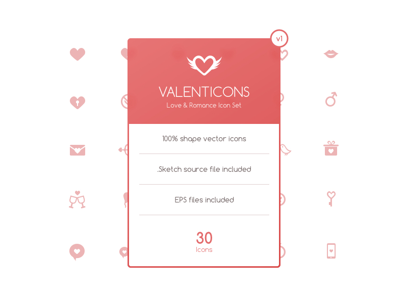 Valentines-Icons-Skizzierungsressource