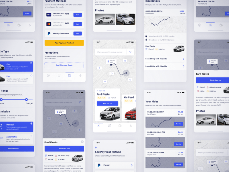 Прокат автомобилей App Sketch ресурсов