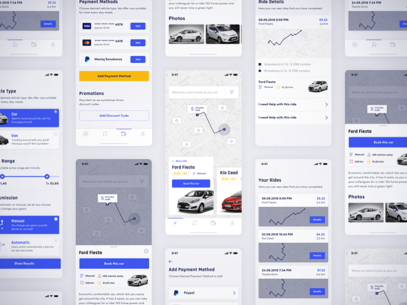 Car Rental App Sketch Resource