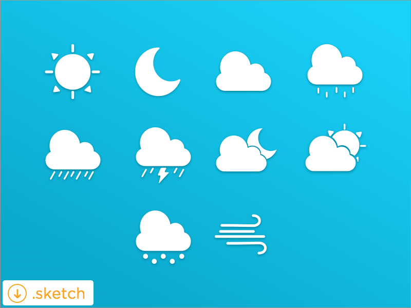 Météo Icon Set Sketch Ressource