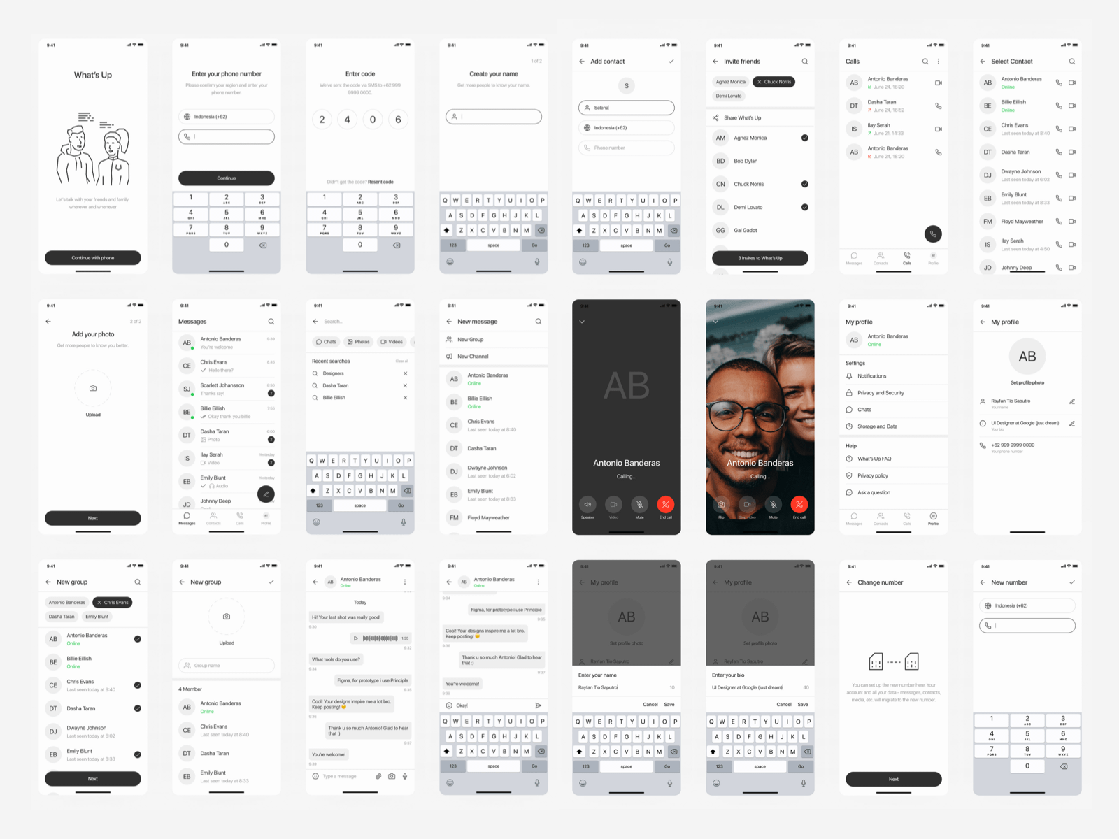 Обмен сообщениями App Ui Kit Sketch Ресурс