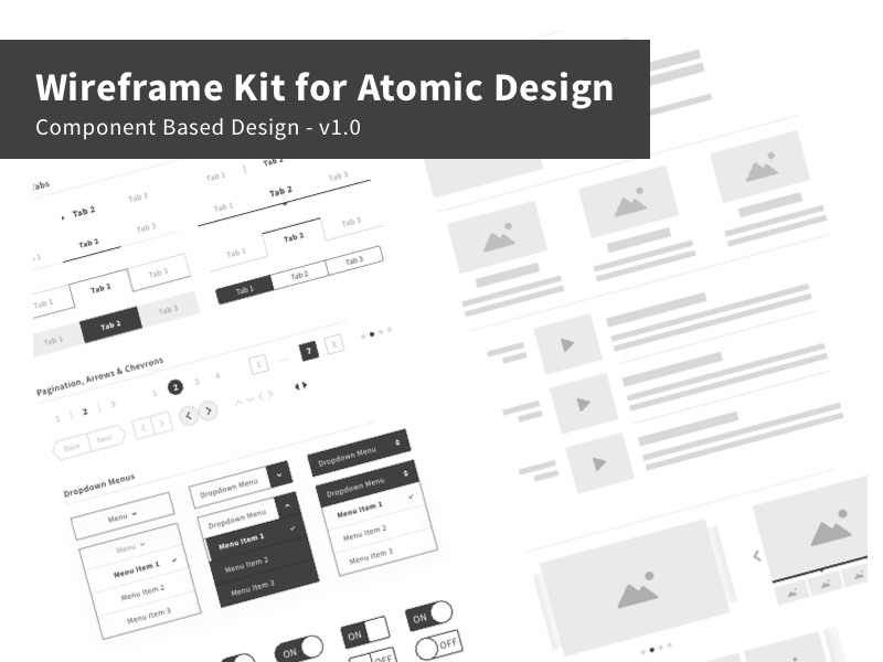 Kit Wireframe pour la ressource d’esquisse de conception atomique