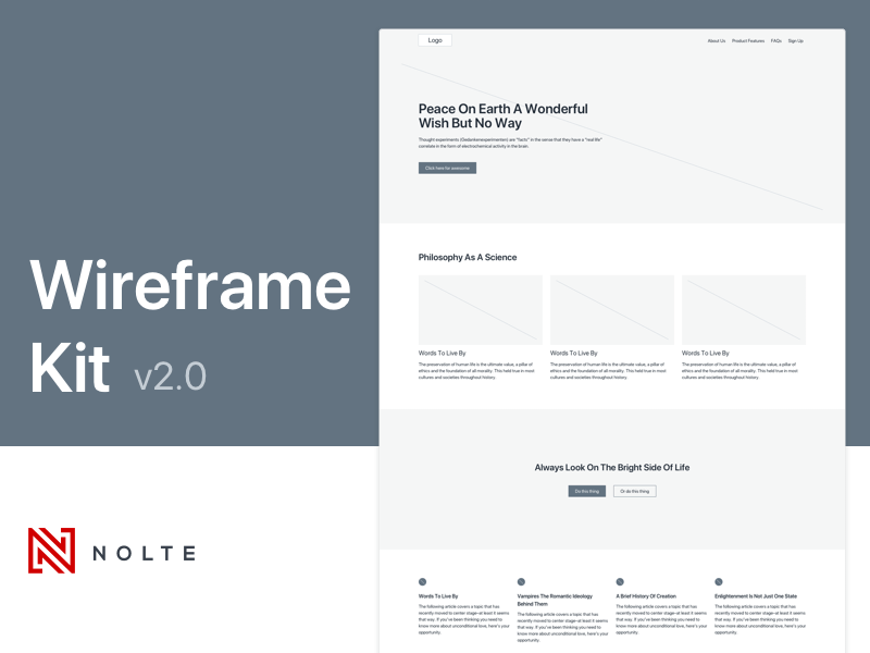 Nolte Wireframe Kit v2 Sketch Resource