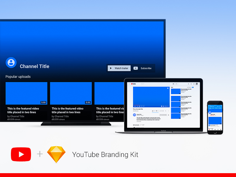YouTube Branding Kit Sketchnressource