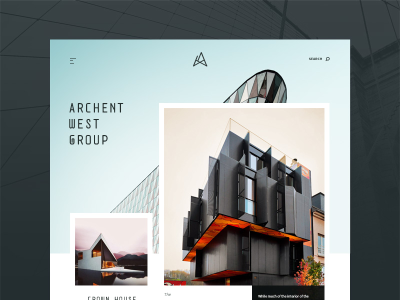 Concepto del sitio web de arquitectura