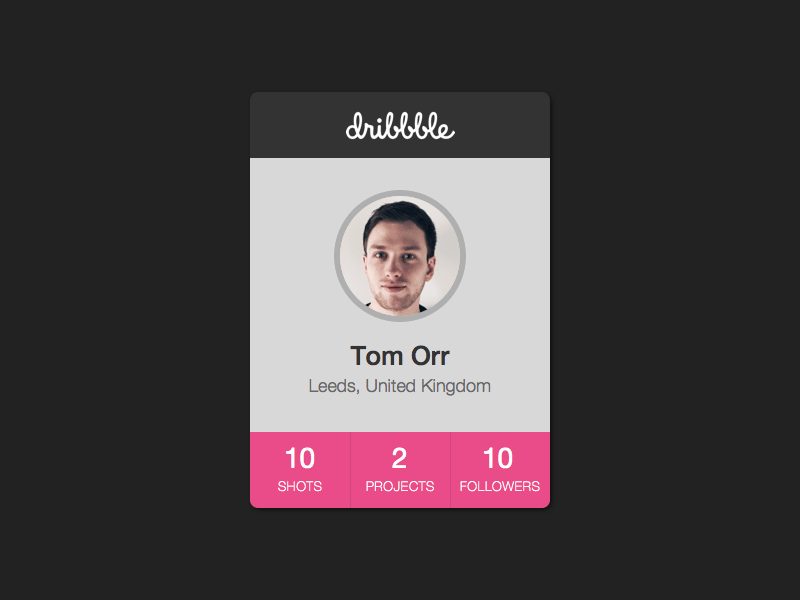 Dribbble User Profile