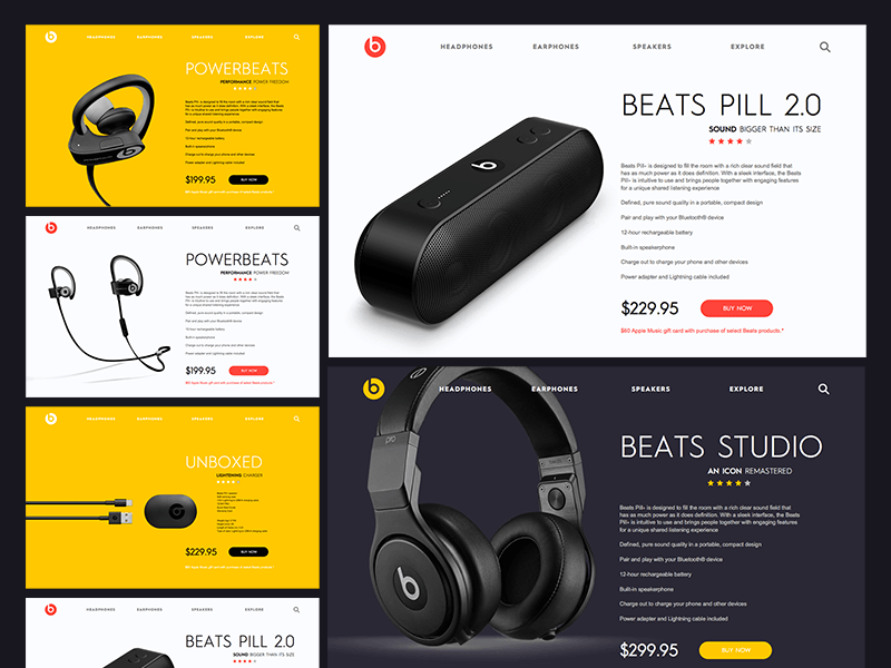 Редизайн веб-сайта Beats